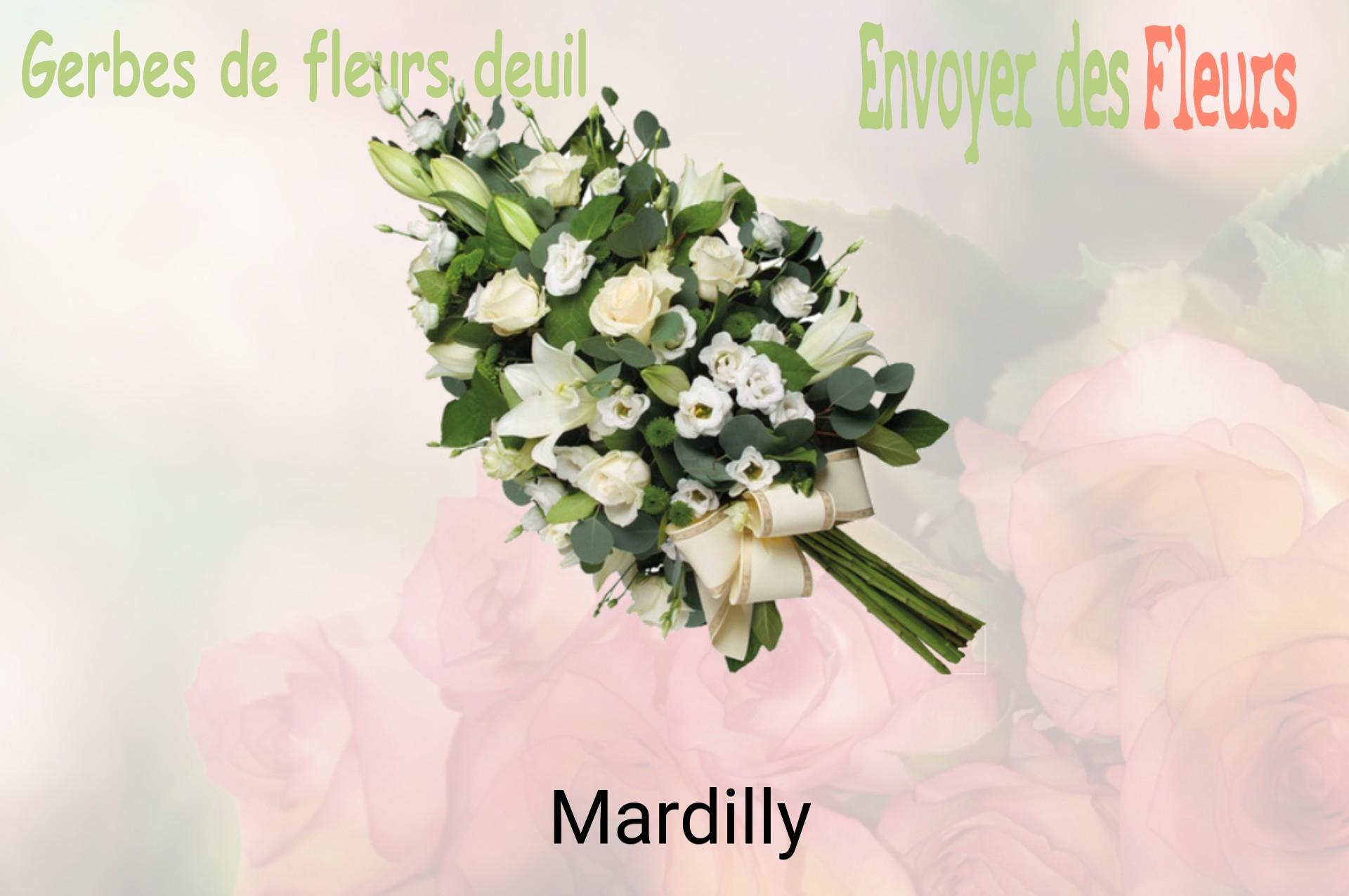 Gerbe de fleurs de deuil livrée à Mardilly